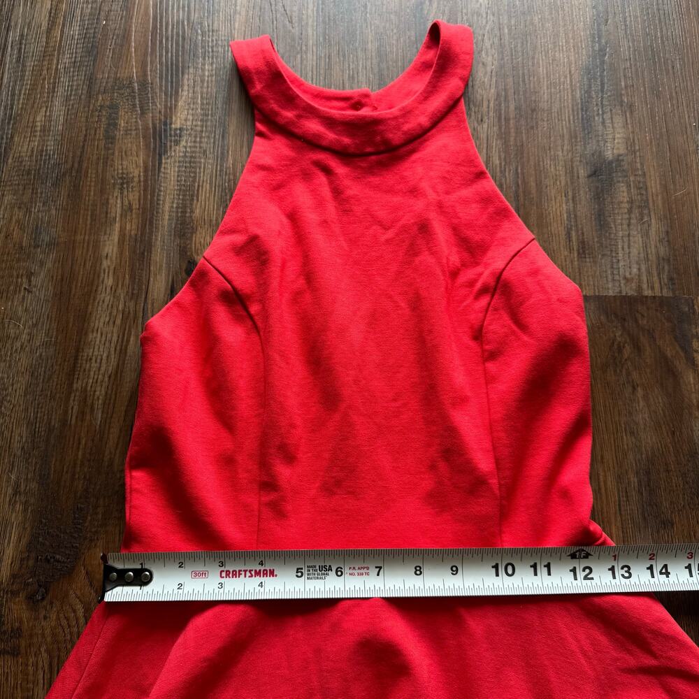 LULUS Stretchy dress fit and flare Delightful Surprise Salmon skater dress LARGE - Picture 6 of 12